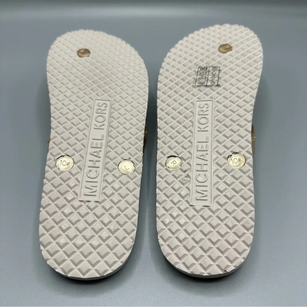 Michael Kors Logo Flip Flops Summer Flats Women’s Size 10M